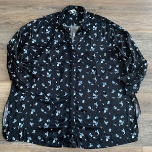 H&M button down blouse sateen silky material oversized xxl